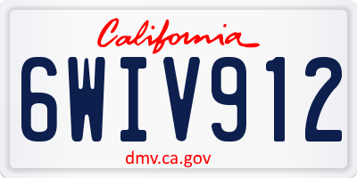 CA license plate 6WIV912