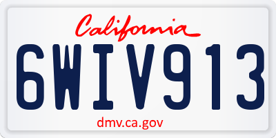 CA license plate 6WIV913
