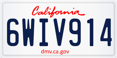 CA license plate 6WIV914