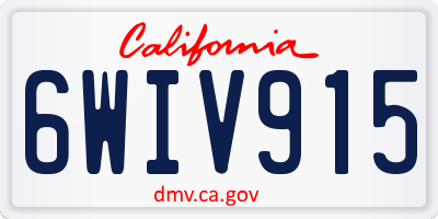 CA license plate 6WIV915
