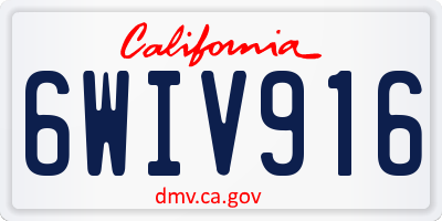 CA license plate 6WIV916