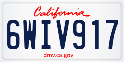 CA license plate 6WIV917