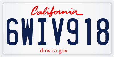 CA license plate 6WIV918