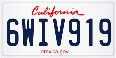 CA license plate 6WIV919