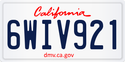 CA license plate 6WIV921