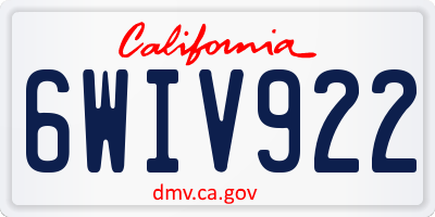 CA license plate 6WIV922