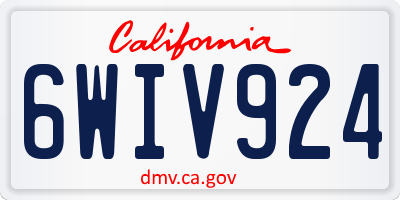 CA license plate 6WIV924