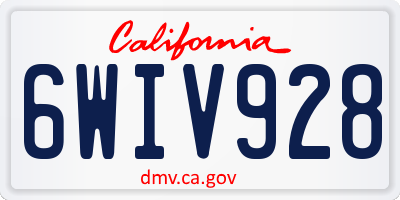 CA license plate 6WIV928