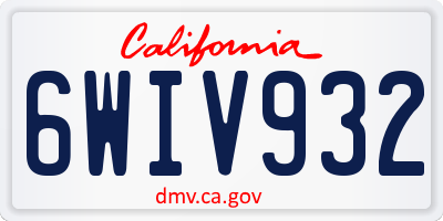 CA license plate 6WIV932