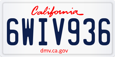 CA license plate 6WIV936