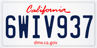 CA license plate 6WIV937