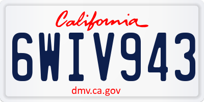 CA license plate 6WIV943