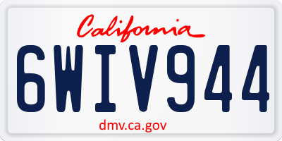 CA license plate 6WIV944