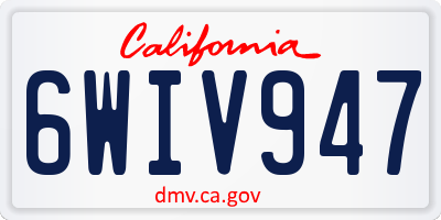 CA license plate 6WIV947
