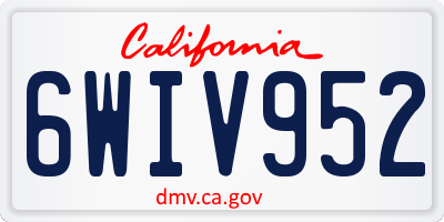CA license plate 6WIV952