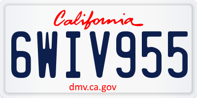 CA license plate 6WIV955