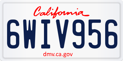 CA license plate 6WIV956