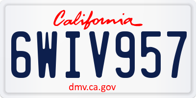 CA license plate 6WIV957