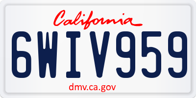 CA license plate 6WIV959