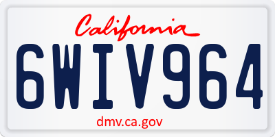 CA license plate 6WIV964