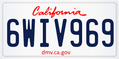 CA license plate 6WIV969