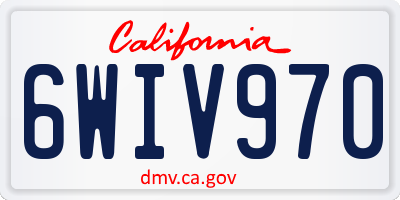 CA license plate 6WIV970