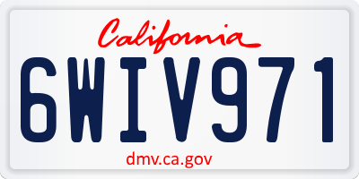 CA license plate 6WIV971