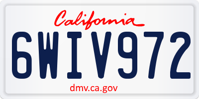 CA license plate 6WIV972