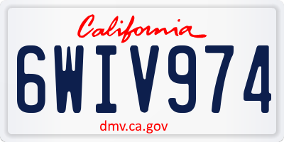 CA license plate 6WIV974