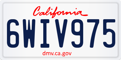 CA license plate 6WIV975