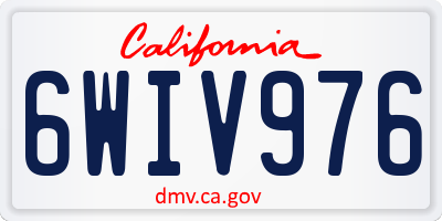 CA license plate 6WIV976