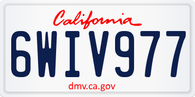 CA license plate 6WIV977