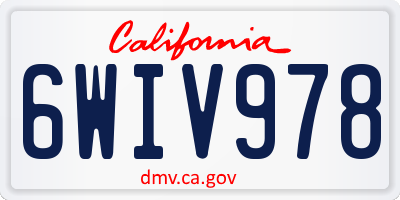 CA license plate 6WIV978
