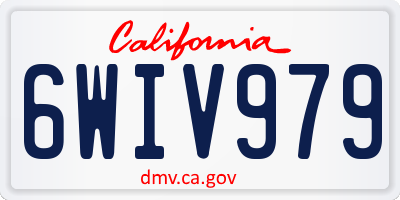 CA license plate 6WIV979