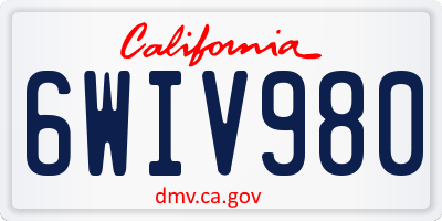 CA license plate 6WIV980
