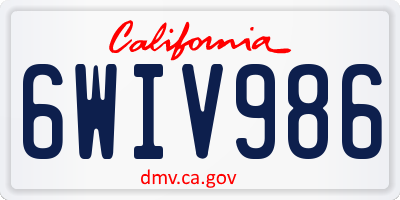 CA license plate 6WIV986