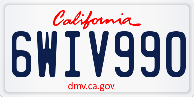 CA license plate 6WIV990