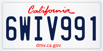 CA license plate 6WIV991