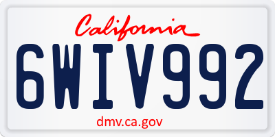CA license plate 6WIV992