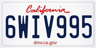 CA license plate 6WIV995