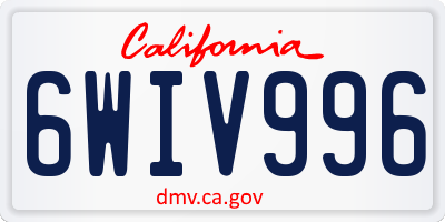 CA license plate 6WIV996
