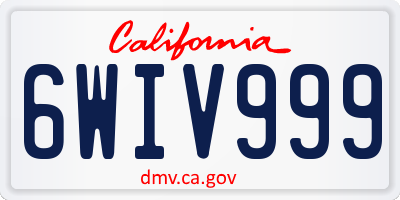 CA license plate 6WIV999