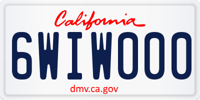 CA license plate 6WIW000