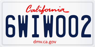 CA license plate 6WIW002