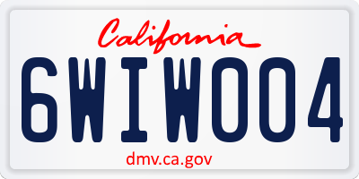 CA license plate 6WIW004