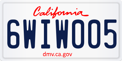 CA license plate 6WIW005