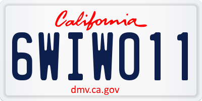 CA license plate 6WIW011