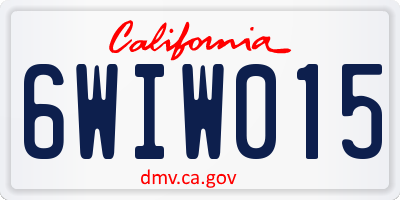 CA license plate 6WIW015