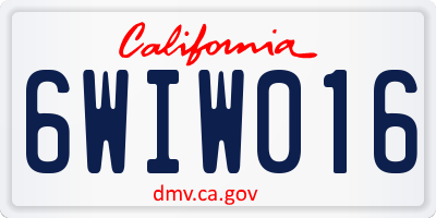CA license plate 6WIW016