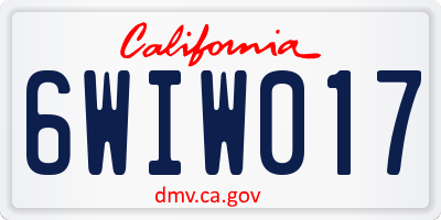 CA license plate 6WIW017